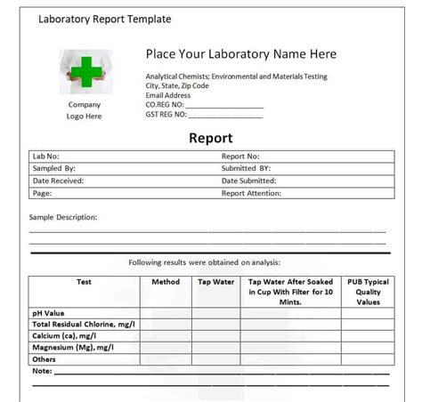 test lab results in excel report|Inter.